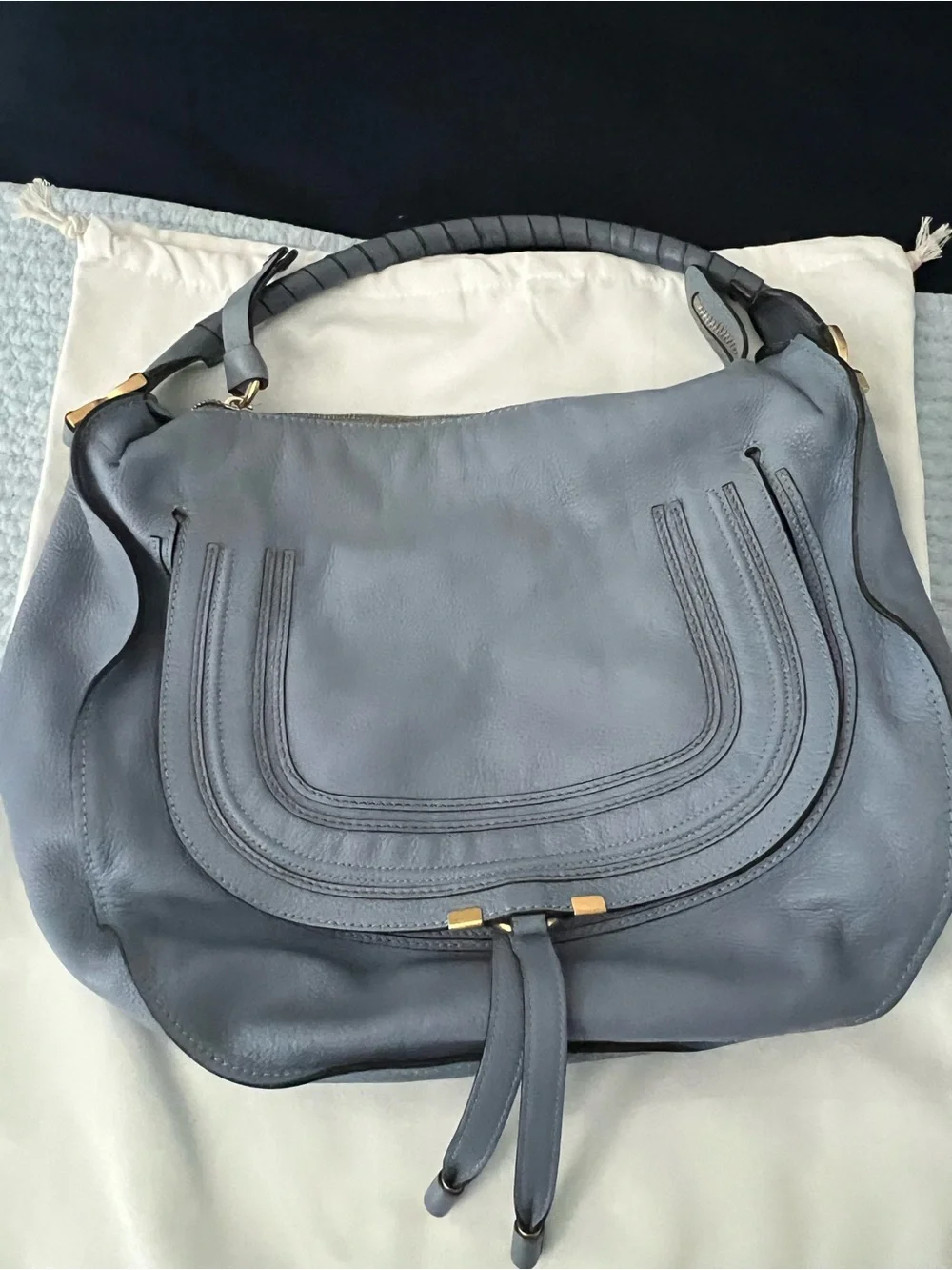 Chloe Marcie Large Hobo in Washed Blue